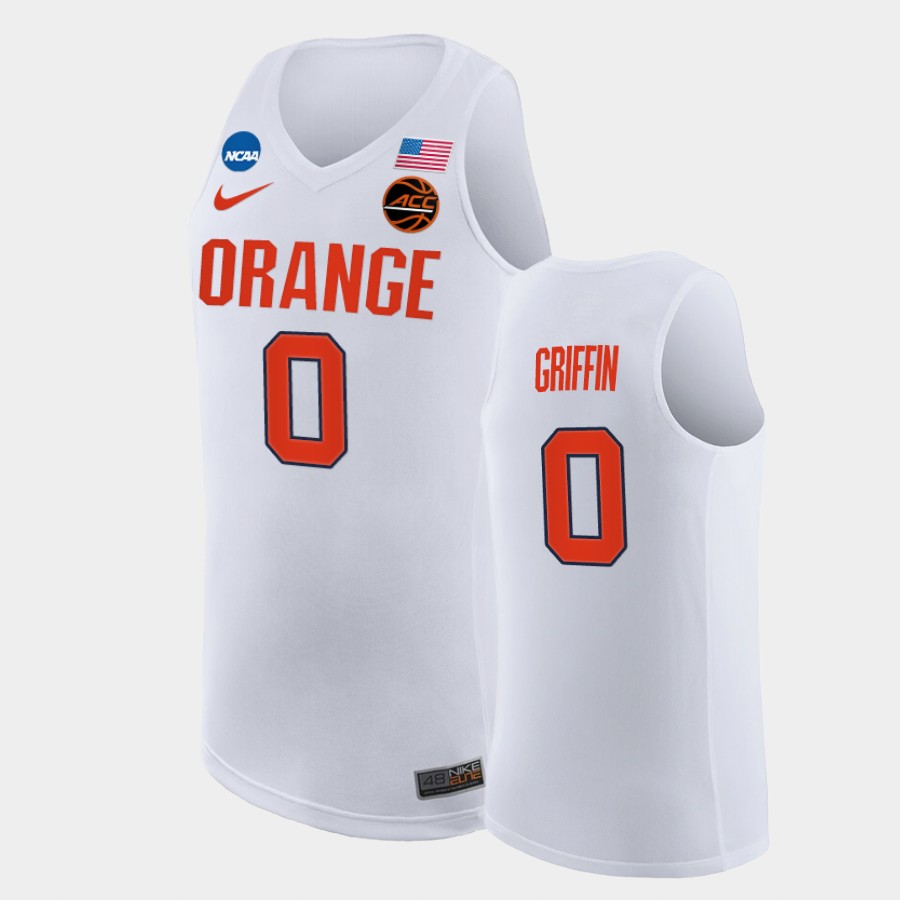 Men's Syracuse Orange #0 Alan Griffin Nike White Basketball Jersey