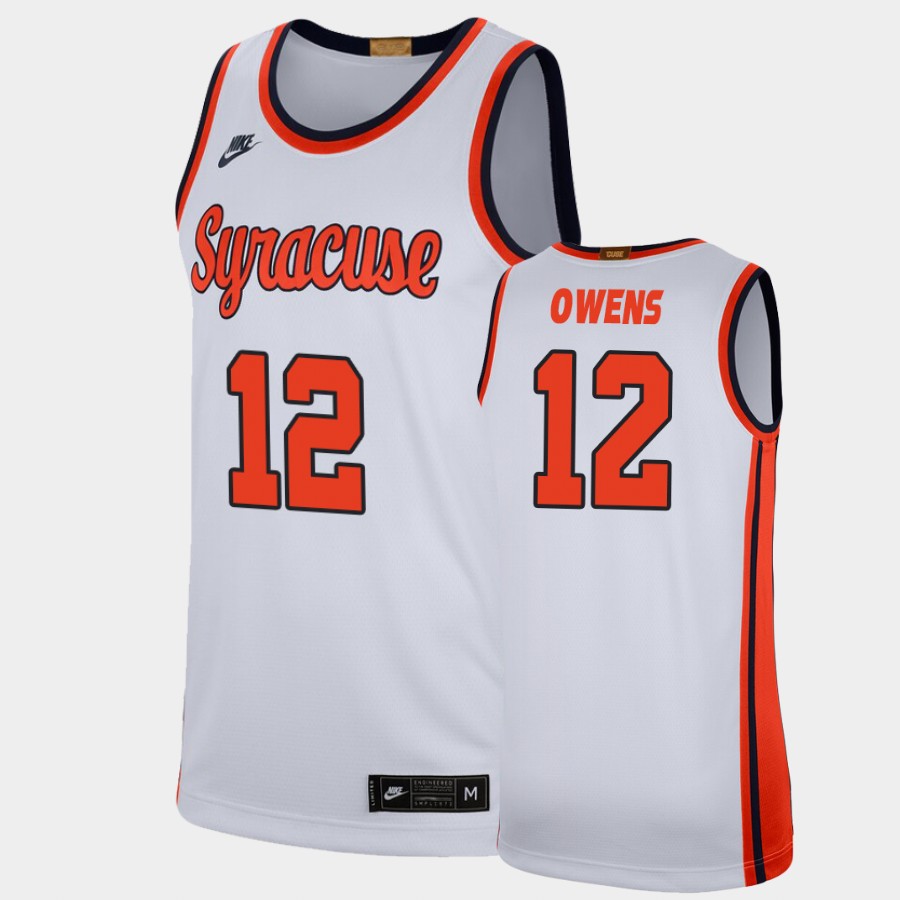 Men's Syracuse Orange #12 Chaz Owens Nike White Retro College Basketball Jersey 