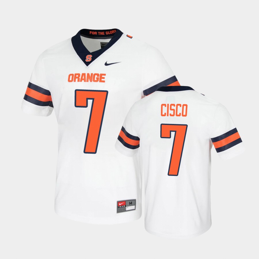 Men's Syracuse Orange #7 Andre Cisco Nike White College Football Jersey