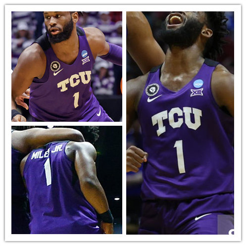 Men's TCU Horned Frogs #1 Mike Miles Jr. Nike 2021 Purple College Basketball Game Jersey