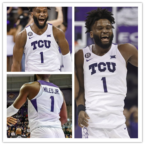 Men's TCU Horned Frogs #1 Mike Miles Jr. Nike 2021 White College Basketball Game Jersey