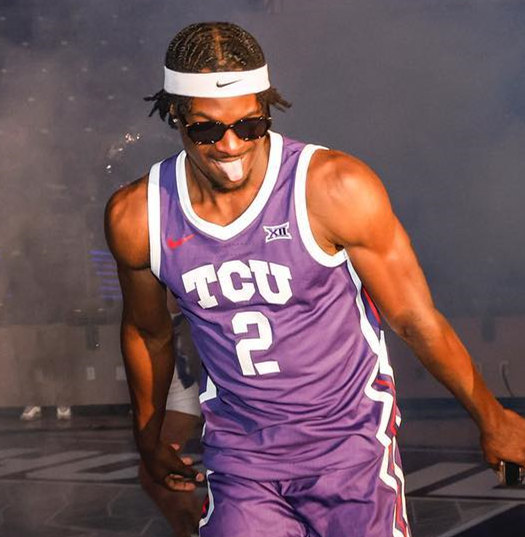 Men's TCU Horned Frogs #2 Emanuel Miller Nike 2022-23 Purple College Basketball Game Jersey