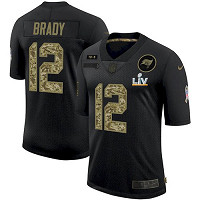 Men's Tampa Bay Buccaneers #12 Tom Brady Black Camo Salute To Service 2021 Super Bowl LV Jersey