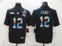 Men's Tampa Bay Buccaneers #12 Tom Brady Black Crucial Catch 2021 Super Bowl LV Jersey