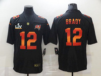 Men's Tampa Bay Buccaneers #12 Tom Brady Black Fashion 2021 Super Bowl LV Jersey