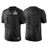 Men's Tampa Bay Buccaneers #12 Tom Brady Black Glory Awards 2021 Super Bowl LV Jersey