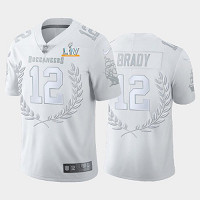 Men's Tampa Bay Buccaneers #12 Tom Brady White Glory Awards 2021 Super Bowl LV Jersey