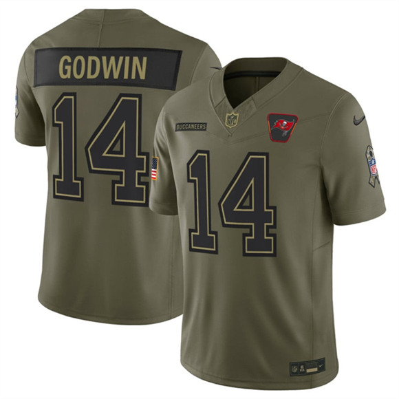 Men's Tampa Bay Buccaneers #14 Chris Godwin Jr. Olive 2025 Salute to Service Limited Football Stitched Jersey