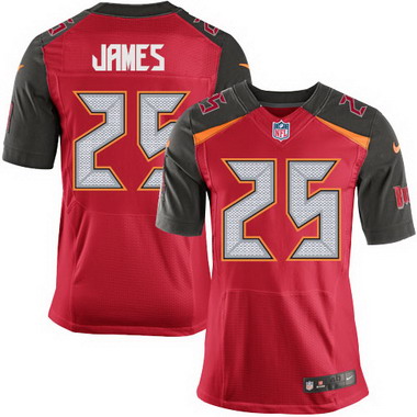 Men's Tampa Bay Buccaneers #25 Mike James Red Team Color NFL Nike Elite Jersey