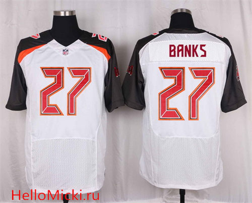 Men's Tampa Bay Buccaneers #27 Johnthan Banks White Road Nike Elite Jersey