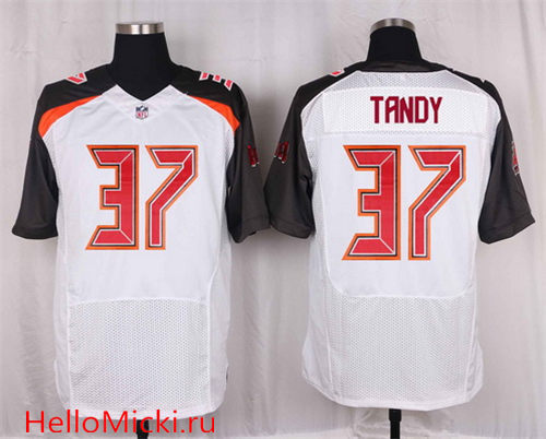 Men's Tampa Bay Buccaneers #37 Keith Tandy White Road Nike Elite Jersey