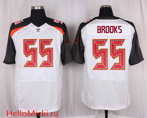 Men's Tampa Bay Buccaneers #55 Derrick Brooks White Road Nike Elite Jersey
