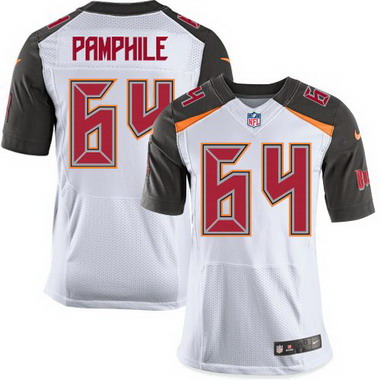 Men's Tampa Bay Buccaneers #64 Kevin Pamphile White Road NFL Nike Elite Jersey