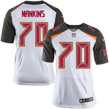 Men's Tampa Bay Buccaneers #70 Logan Mankins White Road NFL Nike Elite Jersey