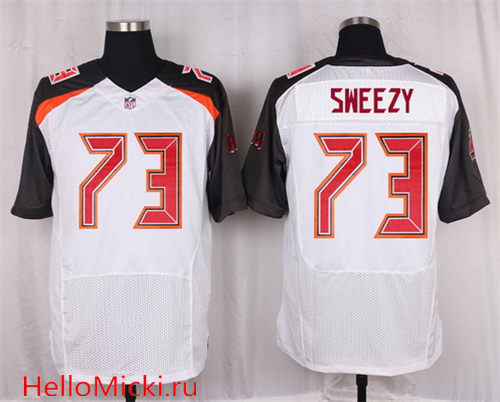 Men's Tampa Bay Buccaneers #73 J. R. Sweezy White Road Nike Elite Jersey