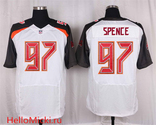 Men's Tampa Bay Buccaneers #97 Akeem Spence White Road Nike Elite Jersey
