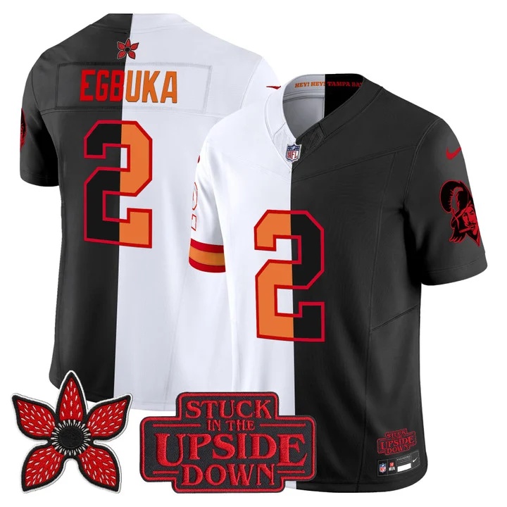 Men's Tampa Bay Buccaneers 'Upside Down Edition' Vapor Limited Jersey - All Stitched Emeka Egbuka     2