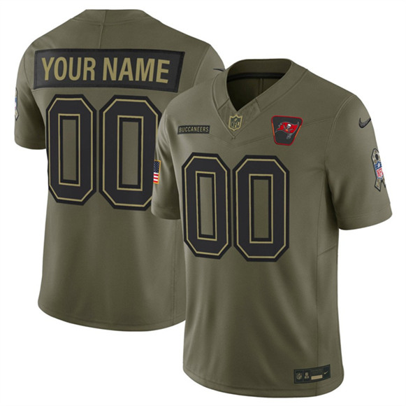 Men's Tampa Bay Buccaneers Active Player Custom Olive 2025 F.U.S.E. Salute to Service Limited Football Stitched Jersey