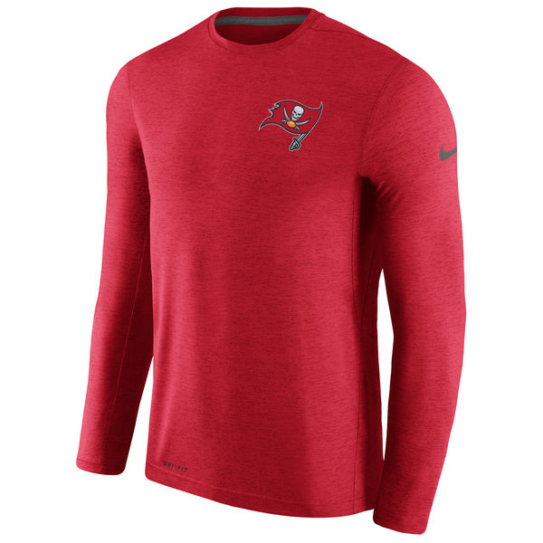 Men's Tampa Bay Buccaneers Nike Red Coaches Long Sleeve Performance T-Shirt
