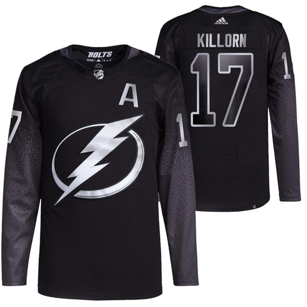 Men's Tampa Bay Lightning #17 Alex Killorn adidas Black Alternate Player Jersey Stitched