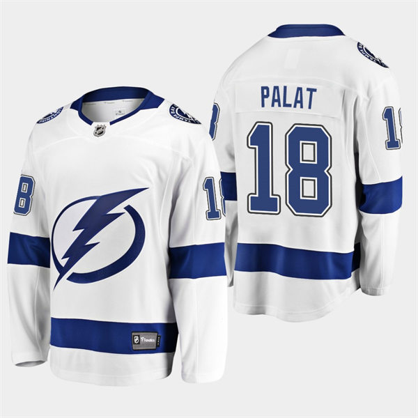 Men's Tampa Bay Lightning #18 Ondrej Palat adidas White Away Jersey Stitched