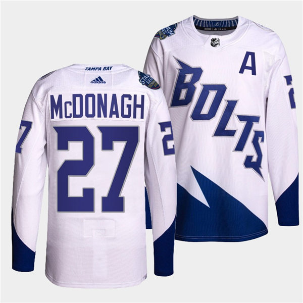 Men's Tampa Bay Lightning #27 Ryan McDonagh Adidas White 2022 Stadium Series Player Jersey Stitched