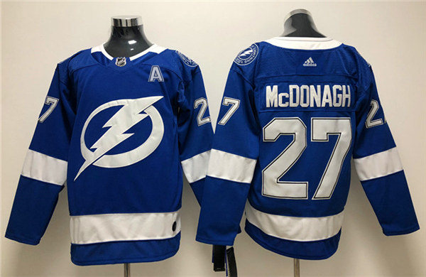 Men's Tampa Bay Lightning #27 Ryan McDonagh adidas Home Blue Jersey Stitched