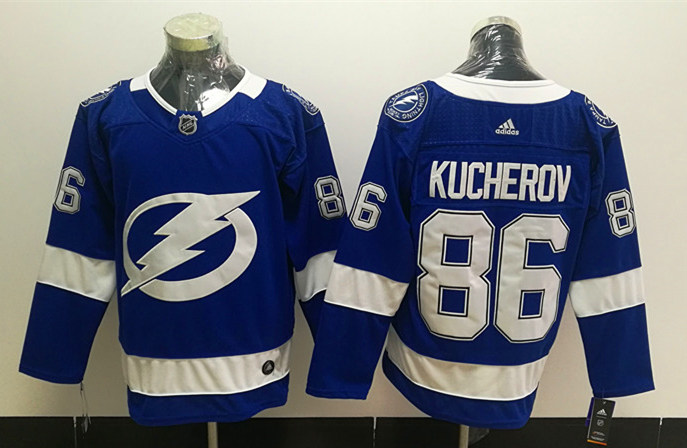 Men's Tampa Bay Lightning #86 Nikita Kucherov adidas Home Blue Jersey Stitched