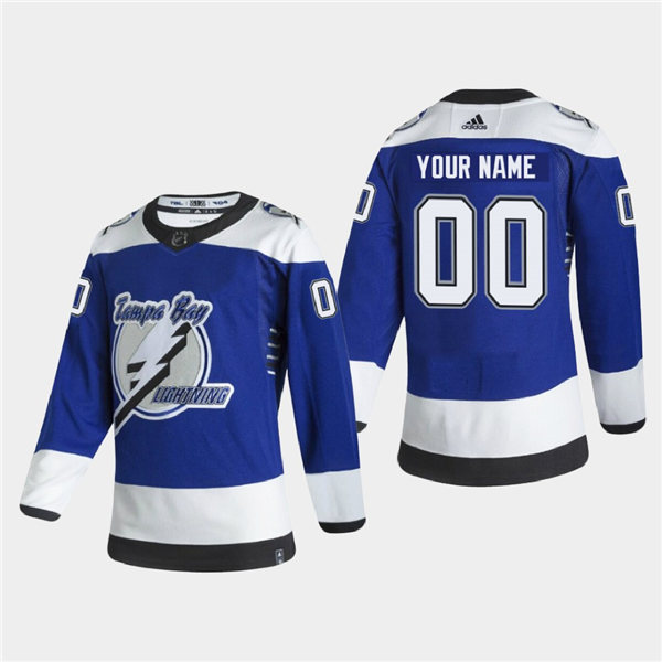 Men's Tampa Bay Lightning Custom Adidas 2021 NHL Reverse Retro Special Edition Jersey Stitched