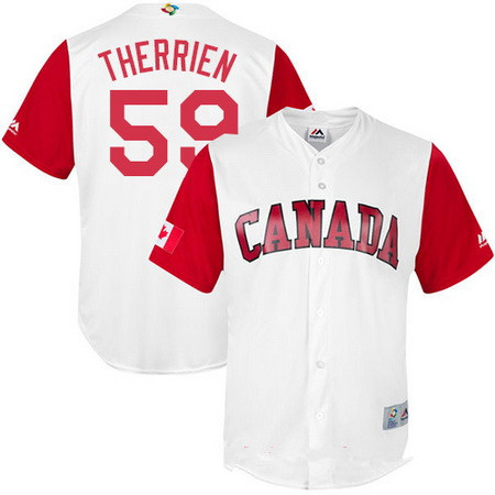 Men's Team Canada Baseball Majestic #30 Michael Crouse White 2017 World Baseball Classic Stitched Authentic Jersey.jpg