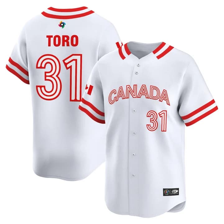 Men's Team Canada World Baseball Classic Vapor Premier Jersey - 2026 Roster (Projected Number) - All Stitched Abraham Toro    31