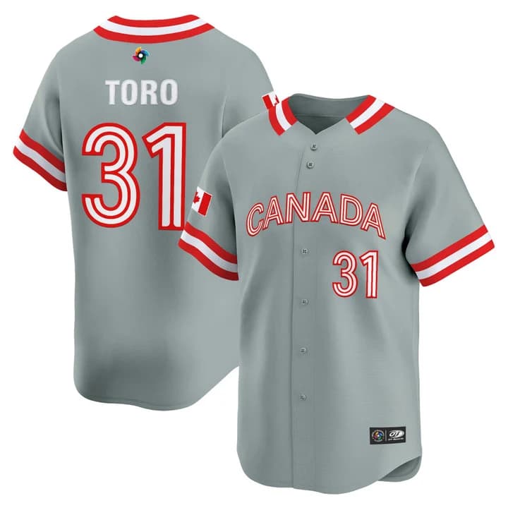 Men's Team Canada World Baseball Classic Vapor Premier Jersey - 2026 Roster (Projected Number) - All Stitched Abraham Toro   31