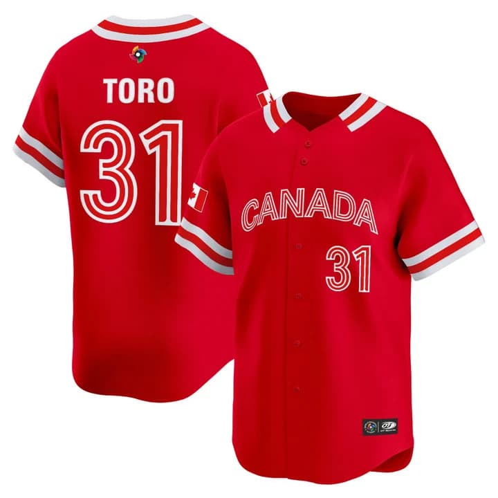 Men's Team Canada World Baseball Classic Vapor Premier Jersey - 2026 Roster (Projected Number) - All Stitched Abraham Toro  31