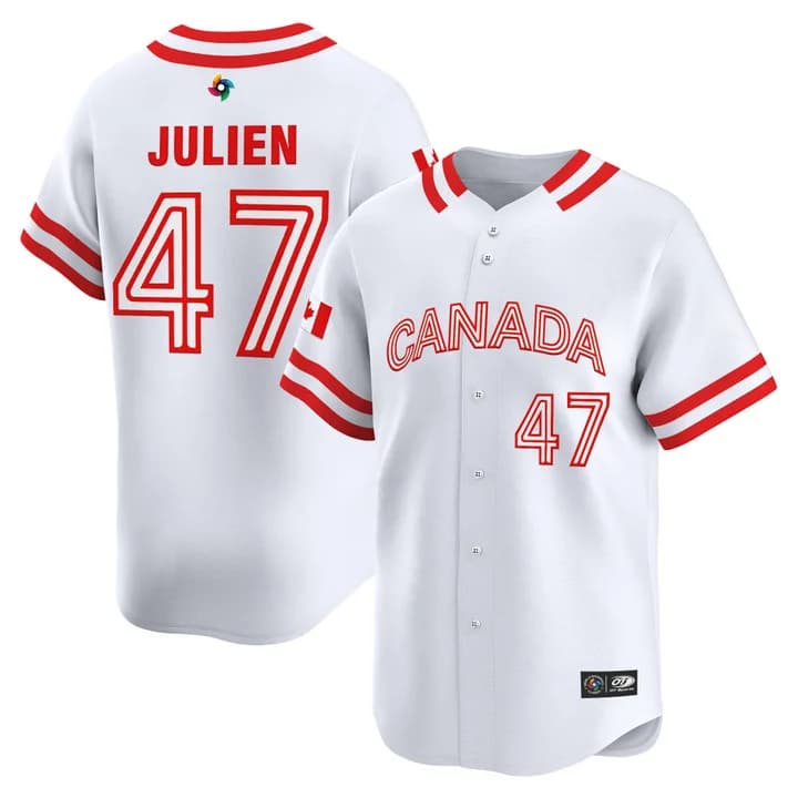 Men's Team Canada World Baseball Classic Vapor Premier Jersey - 2026 Roster (Projected Number) - All Stitched Edouard  Julien47