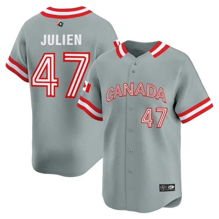 Men's Team Canada World Baseball Classic Vapor Premier Jersey - 2026 Roster (Projected Number) - All Stitched Edouard Julien47