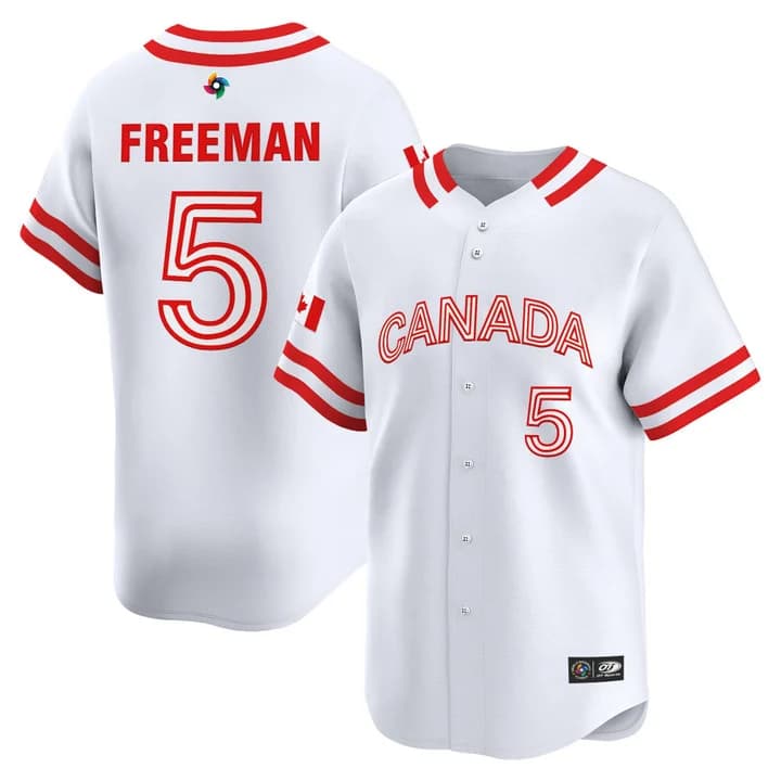 Men's Team Canada World Baseball Classic Vapor Premier Jersey - 2026 Roster (Projected Number) - All Stitched Freddie Freeman    5