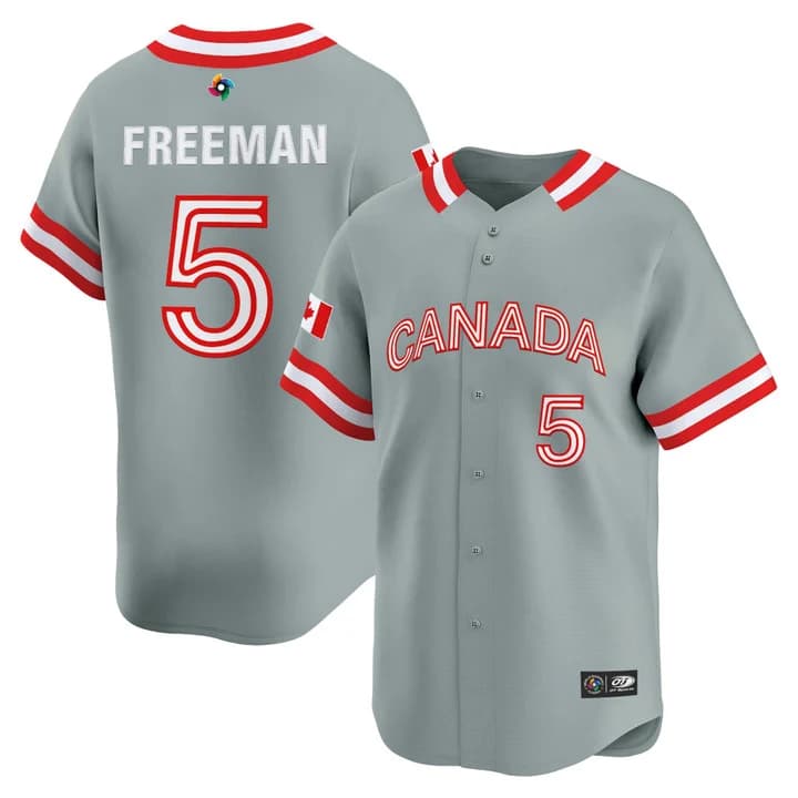 Men's Team Canada World Baseball Classic Vapor Premier Jersey - 2026 Roster (Projected Number) - All Stitched Freddie Freeman   5