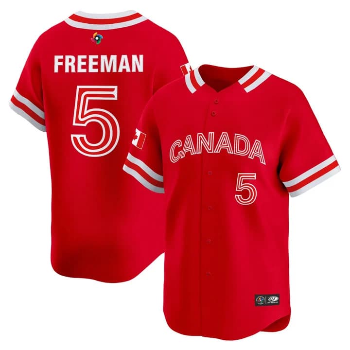Men's Team Canada World Baseball Classic Vapor Premier Jersey - 2026 Roster (Projected Number) - All Stitched Freddie Freeman