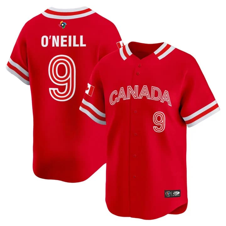 Men's Team Canada World Baseball Classic Vapor Premier Jersey - 2026 Roster (Projected Number) - All Stitched Tyler O'Neill
