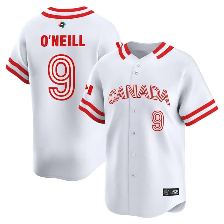 Men's Team Canada World Baseball Classic Vapor Premier Jersey - 2026 Roster (Projected Number) - All Stitched Tyler O'Neill9