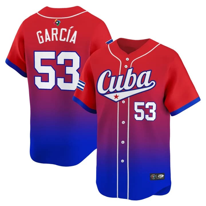 Men's Team Cuba World Baseball Classic Vapor Premier Jersey - 2026 Roster - All Stitched Adolis García53