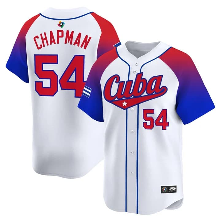 Men's Team Cuba World Baseball Classic Vapor Premier Jersey - 2026 Roster - All Stitched Aroldis Chapman