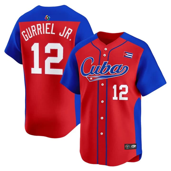 Men's Team Cuba World Baseball Classic Vapor Premier Jersey - 2026 Roster - All Stitched Lourdes Gurriel Jr.   12