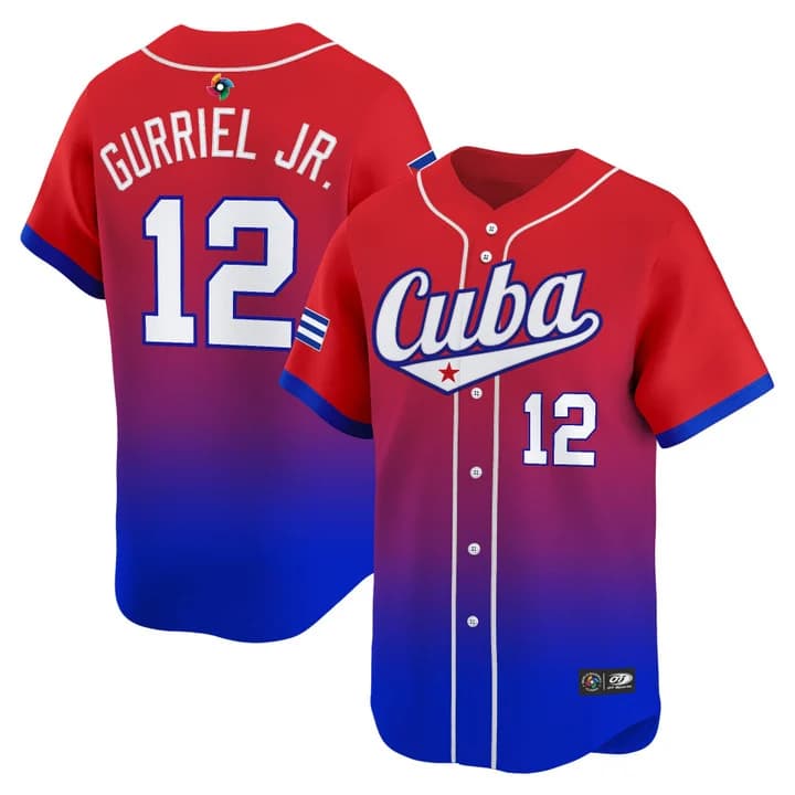 Men's Team Cuba World Baseball Classic Vapor Premier Jersey - 2026 Roster - All Stitched Lourdes Gurriel Jr.12