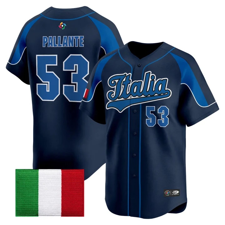 Men's Team Italy 2026 World Baseball Classic Vapor Premier Jersey - All Stitched Andre Pallante