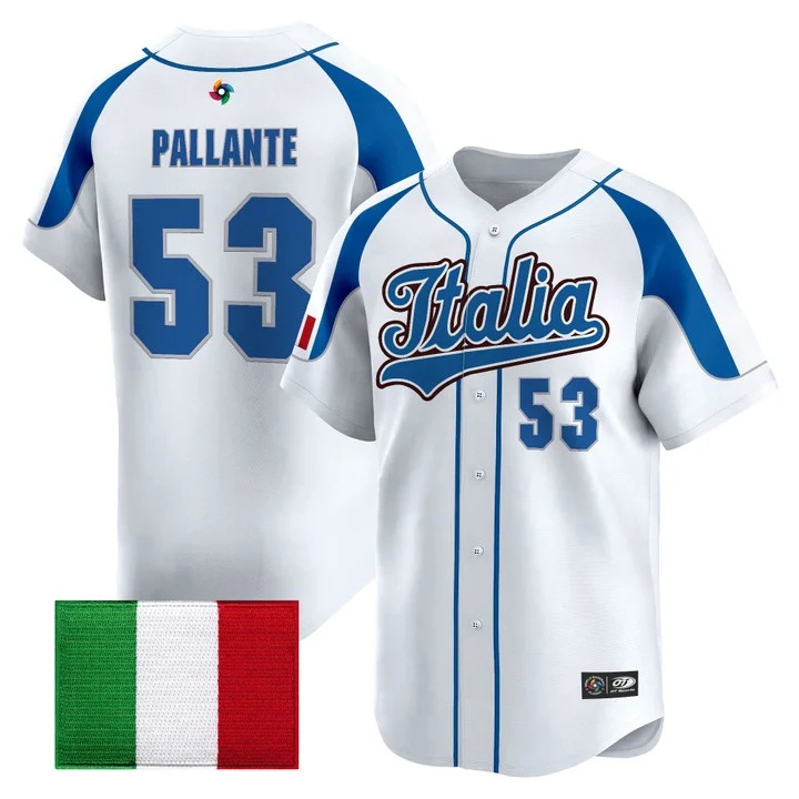Men's Team Italy 2026 World Baseball Classic Vapor Premier Jersey - All Stitched Andre Pallante53