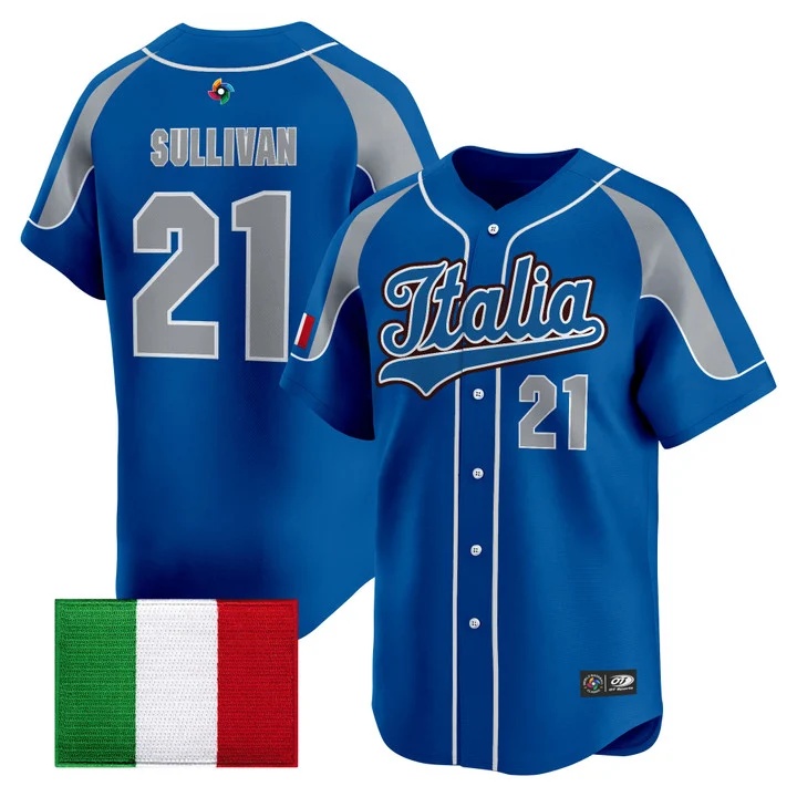 Men's Team Italy 2026 World Baseball Classic Vapor Premier Jersey - All Stitched Brett Sullivan   21