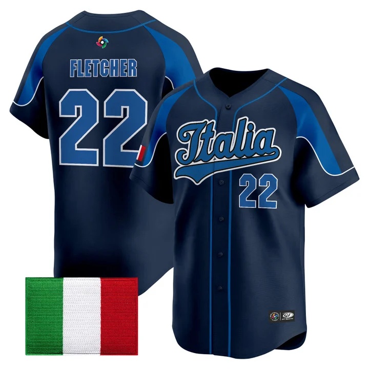 Men's Team Italy 2026 World Baseball Classic Vapor Premier Jersey - All Stitched David Fletcher