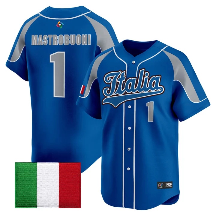 Men's Team Italy 2026 World Baseball Classic Vapor Premier Jersey - All Stitched Miles Mastrobuoni    1