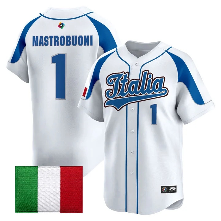 Men's Team Italy 2026 World Baseball Classic Vapor Premier Jersey - All Stitched Miles Mastrobuoni 1